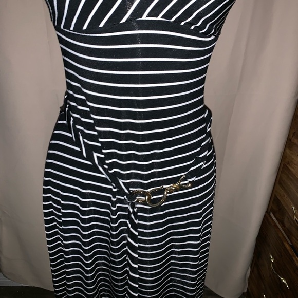 Cache Black White Striped Dress - Picture 3 of 7